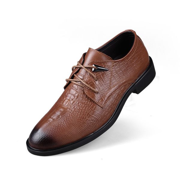 large spring british embossed busins drs leather shoes men's lace up pointed casual, Black
large spring british embossed busins drs leather shoes men's lace up pointed casual, Black