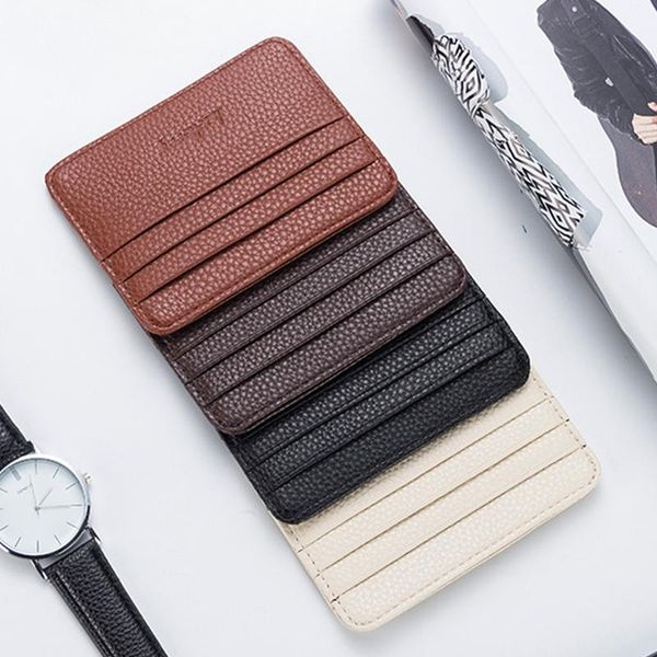 card holders fashion slim wallet pu leather holder short purse with 5 slots bank id candy color coin bag, Brown;gray
card holders fashion slim wallet pu leather holder short purse with 5 slots bank id candy color coin bag, Brown;gray