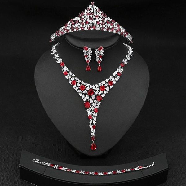 earrings & necklace hibride trendy 4pcs women crown wedding headpieces with zircon jewelry sets wholesale price shiny cz pendientes n-1657, Silver
earrings & necklace hibride trendy 4pcs women crown wedding headpieces with zircon jewelry sets wholesale price shiny cz pendientes n-1657, Silver