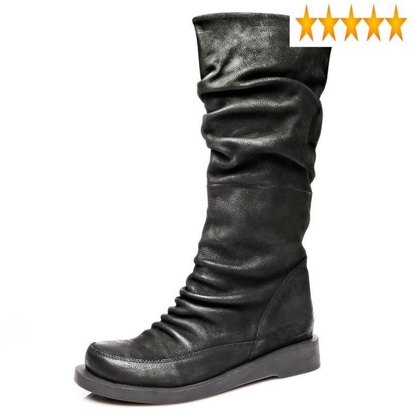 boots toe square qualties slip fashion on pleated womens high solid casual genuine leather nubuck female wedges streetwear, Black
boots toe square qualties slip fashion on pleated womens high solid casual genuine leather nubuck female wedges streetwear, Black
