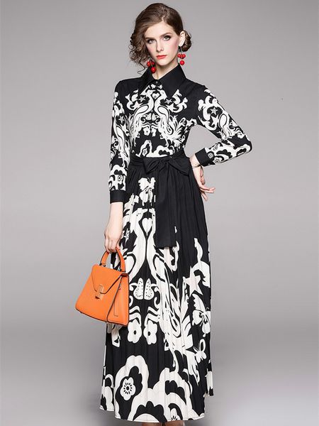 casual dresses fashion designer autumn winter maxi women's long sleeve bow tie collar vintage printed elegant pleated bo4r, Black;gray
casual dresses fashion designer autumn winter maxi women's long sleeve bow tie collar vintage printed elegant pleated bo4r, Black;gray