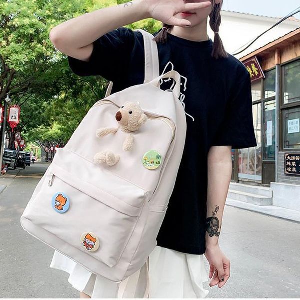 backpack pure color simple travel cute memorial college style middle high school student bag 2021 korean version
backpack pure color simple travel cute memorial college style middle high school student bag 2021 korean version