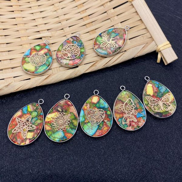charms natural stone pendant turquoise colorful drop-shaped metal edging tree of life butterfly pattern diy charm ladies gift jewelry, Bronze;silver
charms natural stone pendant turquoise colorful drop-shaped metal edging tree of life butterfly pattern diy charm ladies gift jewelry, Bronze;silver