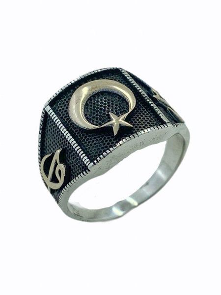 cluster rings sterling simple polite moon star 925 silver men 's ring, Golden;silver
cluster rings sterling simple polite moon star 925 silver men 's ring, Golden;silver