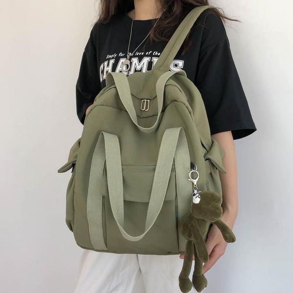 backpack style fashion solid color women's waterproof nylon simple school bag for teenage girl shoulder travel
backpack style fashion solid color women's waterproof nylon simple school bag for teenage girl shoulder travel