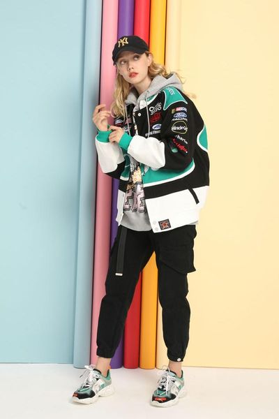 women's jackets 2021 spring baseball collar jacket embroidery loose craft type men and women plus cotton leisure motorcycle tide, Black;brown
women's jackets 2021 spring baseball collar jacket embroidery loose craft type men and women plus cotton leisure motorcycle tide, Black;brown