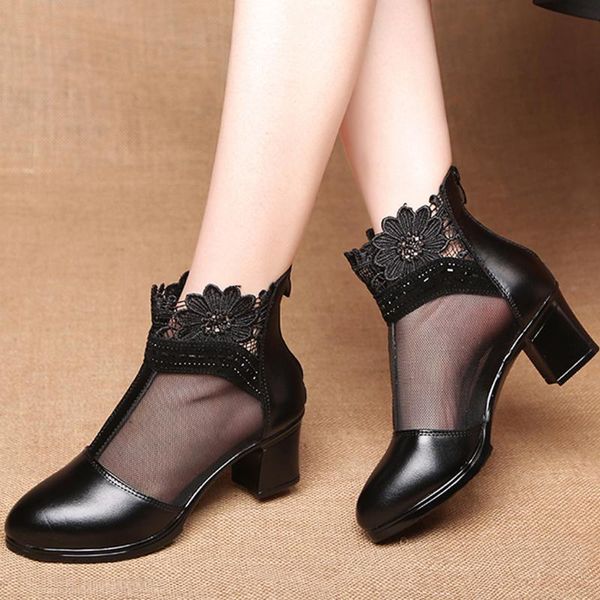 boots women summer short ankle heels casual ladies work shoes high lace sandals, Black
boots women summer short ankle heels casual ladies work shoes high lace sandals, Black