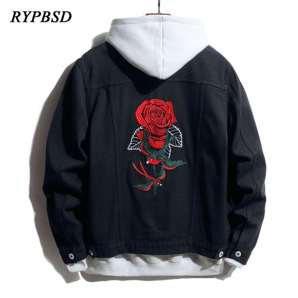 streetwear rose flower bird embroidery black denim jacket men fashion harajuku korean hip hop casual jean coat style men's jackets, Black;brown
streetwear rose flower bird embroidery black denim jacket men fashion harajuku korean hip hop casual jean coat style men's jackets, Black;brown
