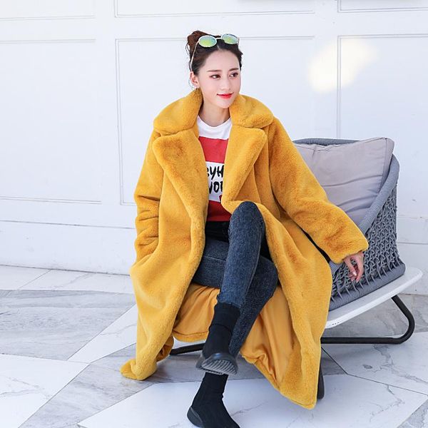 women's fur & faux lapel overcoat thick warm plus size female plush coats winter women coat luxury long, Black
women's fur & faux lapel overcoat thick warm plus size female plush coats winter women coat luxury long, Black