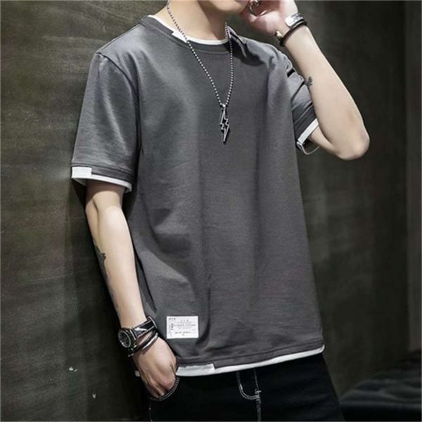 men's shirt men's short t-shirt trend loose clothing korean quarter sleeve summer, White;black
men's shirt men's short t-shirt trend loose clothing korean quarter sleeve summer, White;black