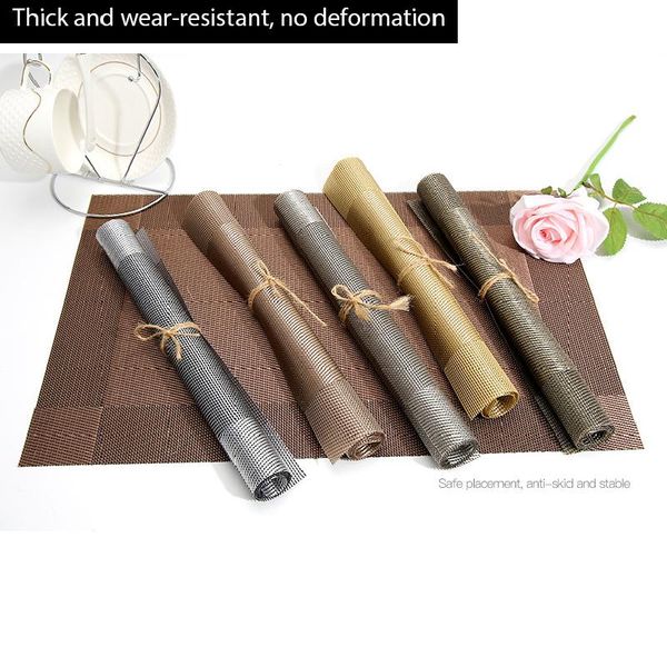 mats & pads 4pcs/set pvc coasters non-slip woven runner placemats vintage plastic placemat mat for dining table pad 30*45cm
mats & pads 4pcs/set pvc coasters non-slip woven runner placemats vintage plastic placemat mat for dining table pad 30*45cm