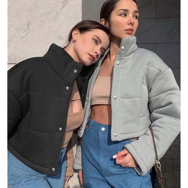 women's jackets winter women short puffer jacket button casual trend cotton-padded thick pocket bubble coat office lady outwear, Black;brown
women's jackets winter women short puffer jacket button casual trend cotton-padded thick pocket bubble coat office lady outwear, Black;brown