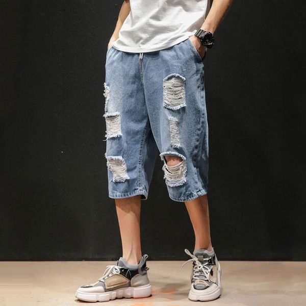 men's shorts denim men 2021 summer japanese hole cropped pants large size loose more m-5xl, White;black
men's shorts denim men 2021 summer japanese hole cropped pants large size loose more m-5xl, White;black