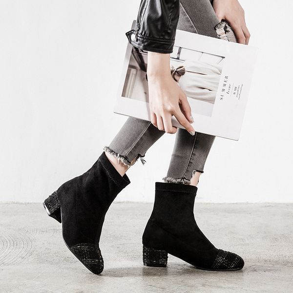 boots women winter flock casual korean style stretch wild thick heels plus velvet mid-heel short ladies q8h3, Black
boots women winter flock casual korean style stretch wild thick heels plus velvet mid-heel short ladies q8h3, Black