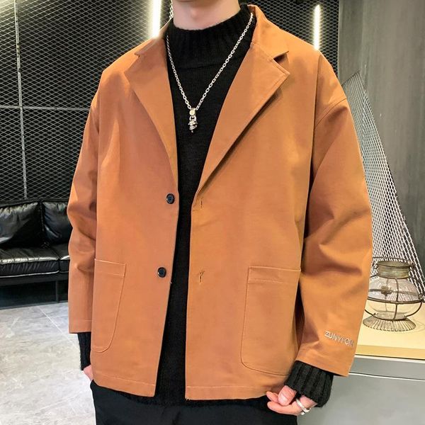 men's jackets cotton windbreaker suit jacket handsome men casual simplicity lapel single breasted all-match spring autumn slim fit qual, Black;brown
men's jackets cotton windbreaker suit jacket handsome men casual simplicity lapel single breasted all-match spring autumn slim fit qual, Black;brown