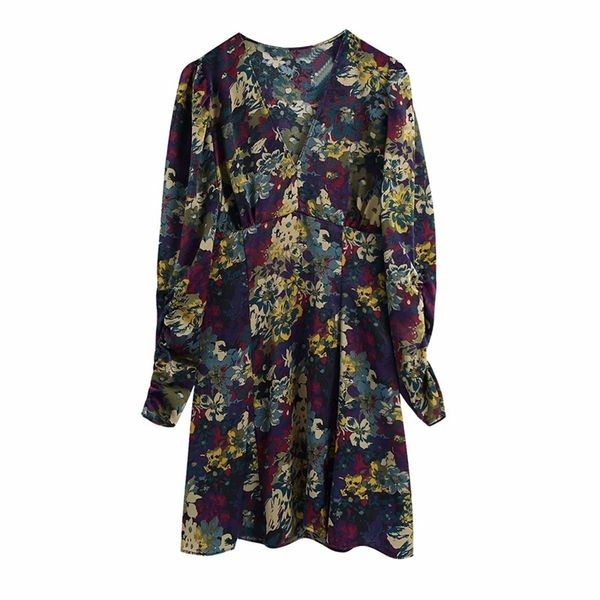women summer vintage mini a-line dress long sleeve v-neck floral print high waist female elegant fashion street dresses vestidos 210513, Black;gray
women summer vintage mini a-line dress long sleeve v-neck floral print high waist female elegant fashion street dresses vestidos 210513, Black;gray