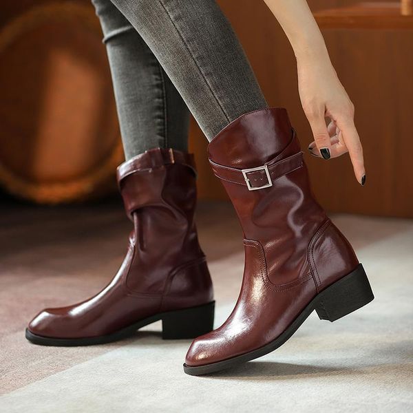 boots fashion women shoes knight thick heels mid-calf winter cow leather casual short chunky, Black
boots fashion women shoes knight thick heels mid-calf winter cow leather casual short chunky, Black