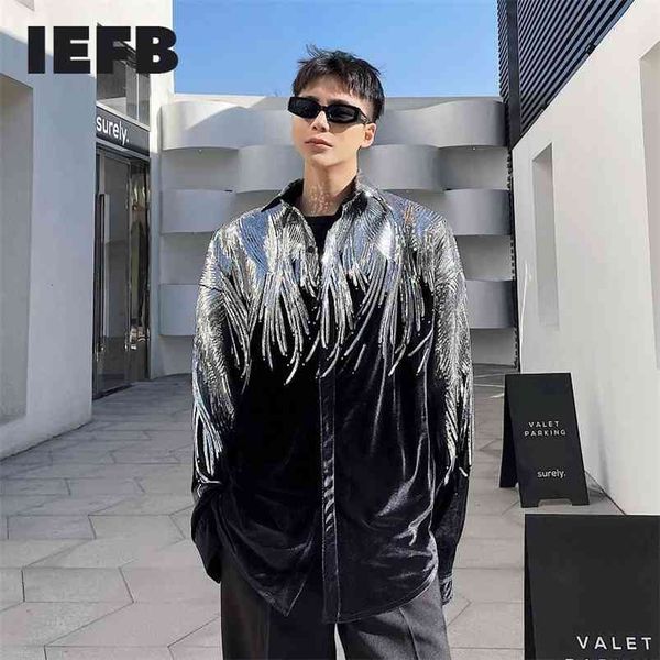iefb embroidery sequin velvet fashionable temperament men's long sleeve shirts lapel personal design oversized 9y6658 210721, White;black
iefb embroidery sequin velvet fashionable temperament men's long sleeve shirts lapel personal design oversized 9y6658 210721, White;black