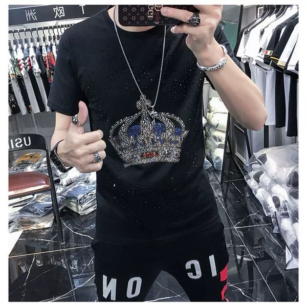 men's t-shirts short-sleeve shirt, diamond around the neck of fitness. zwbo, White;black
men's t-shirts short-sleeve shirt, diamond around the neck of fitness. zwbo, White;black