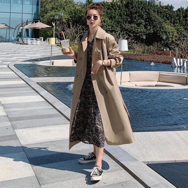 women's trench coats moramoon khaki windbreaker jacket female spring 2021 korean long single-breasted loose lining classic coat, Tan;black
women's trench coats moramoon khaki windbreaker jacket female spring 2021 korean long single-breasted loose lining classic coat, Tan;black