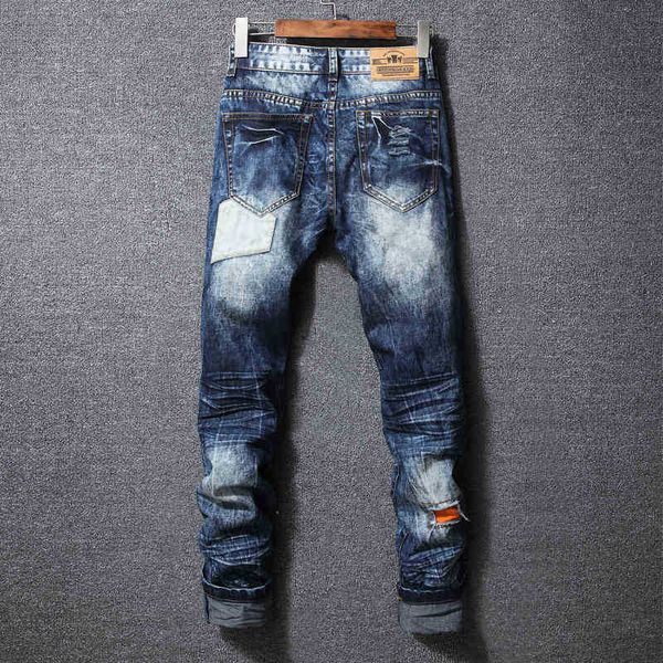 men's jeans jeans men ripped personality patch patchwork hip hop biker distressed destroyed streetwear denim mens trousers 40 vseb, Blue
men's jeans jeans men ripped personality patch patchwork hip hop biker distressed destroyed streetwear denim mens trousers 40 vseb, Blue