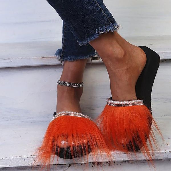 slippers women fur real slides lovely plush summer home sandals furry flip flops, Black
slippers women fur real slides lovely plush summer home sandals furry flip flops, Black