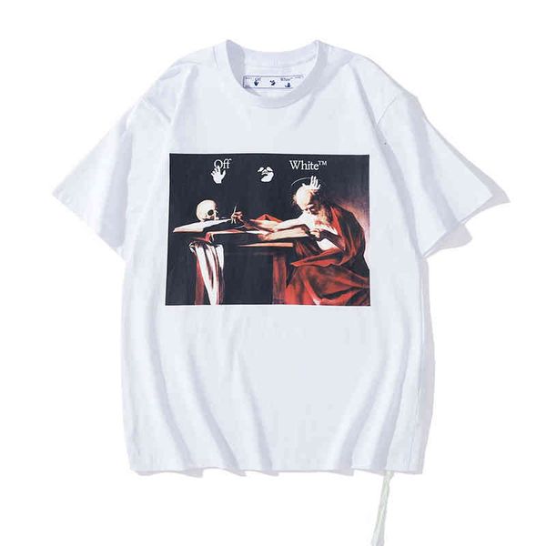 religious white off madonna style oil painting round neck short sleeve ins same men and women loose couple, White;black
religious white off madonna style oil painting round neck short sleeve ins same men and women loose couple, White;black
