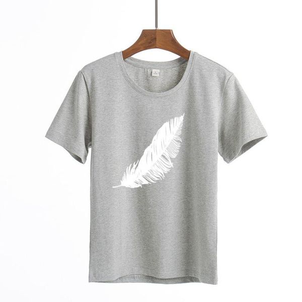 women's t-shirt 2021 women casual harajuku fashion feather print loose o-neck short sleeve elastic stretched wild, White
women's t-shirt 2021 women casual harajuku fashion feather print loose o-neck short sleeve elastic stretched wild, White