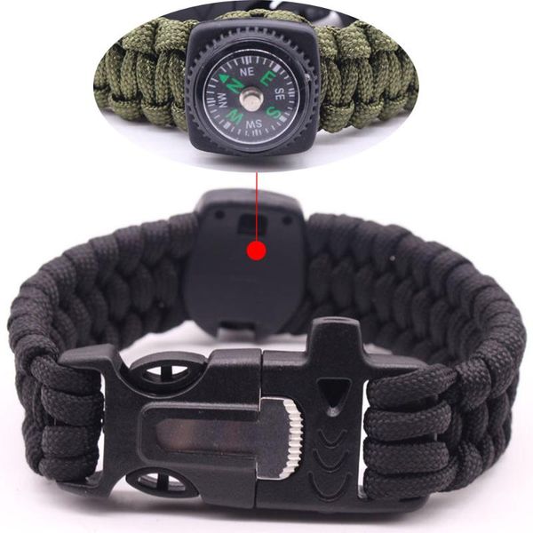 link, chain multi-function outdoor survival men bracelets for women mountaineering lifeline weaving rescue rope compass whistle bangles, Black
link, chain multi-function outdoor survival men bracelets for women mountaineering lifeline weaving rescue rope compass whistle bangles, Black