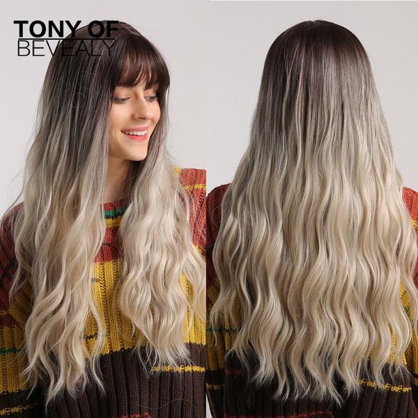 synthetic wigs long natural wavy hair with bangs black grey blonde ombre for women heat resistant cosplay party
synthetic wigs long natural wavy hair with bangs black grey blonde ombre for women heat resistant cosplay party