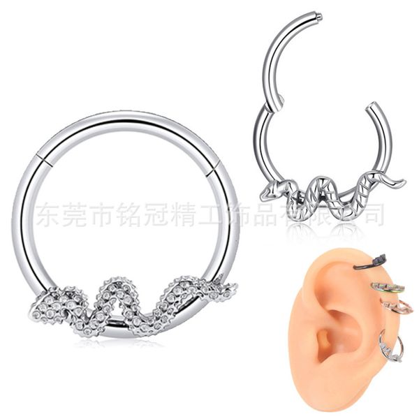 snake shaped nose ring stainless steel puncture decoration hinge segmented cartilage ear spiral personality
snake shaped nose ring stainless steel puncture decoration hinge segmented cartilage ear spiral personality
