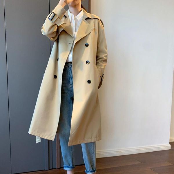 women's wool & blends 2021 autumn big british loose coat double row button long windbreaker waist, Black
women's wool & blends 2021 autumn big british loose coat double row button long windbreaker waist, Black
