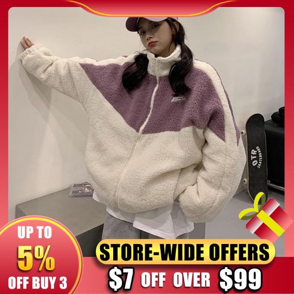 women's jackets chic winter warm color matching letter print high neck wool zipper pocket hoodie women harajuku ins streetwear jacket s, Black;brown
women's jackets chic winter warm color matching letter print high neck wool zipper pocket hoodie women harajuku ins streetwear jacket s, Black;brown