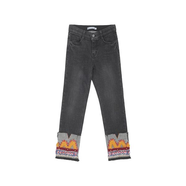 japanese spring autumn high waist embroidery drop wide leg jeans curled cec women's wild straight high-rise, Blue
japanese spring autumn high waist embroidery drop wide leg jeans curled cec women's wild straight high-rise, Blue