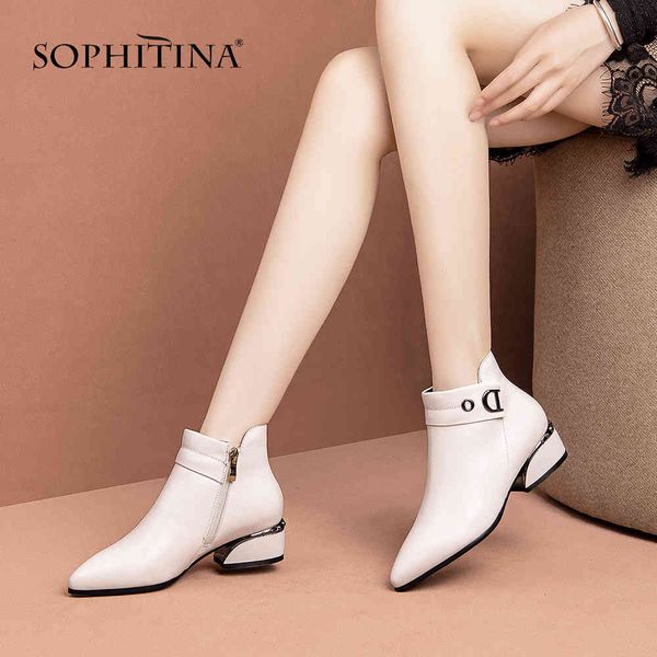 sophitina stylish women boots metal decoration pointed toe square heel shoes winter genuine leather med heel ladies boots po233 210513, Black
sophitina stylish women boots metal decoration pointed toe square heel shoes winter genuine leather med heel ladies boots po233 210513, Black