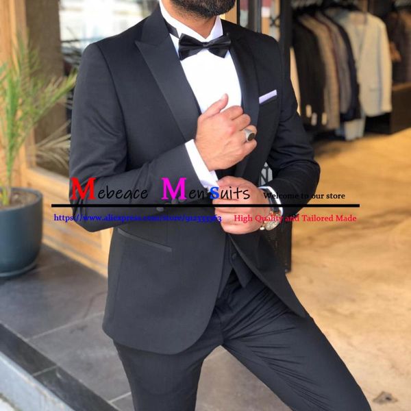 men's suits & blazers classic dark gray mens groom tuxedo peaked lapel wedding blazer 3 pieces (jacket +pants +vest ) costome homme, White;black
men's suits & blazers classic dark gray mens groom tuxedo peaked lapel wedding blazer 3 pieces (jacket +pants +vest ) costome homme, White;black