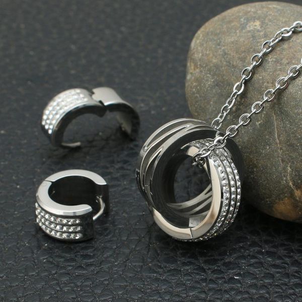 earrings & necklace gold color round fashion stainless steel jewelry pendant sets for women sbjzdnca, Silver
earrings & necklace gold color round fashion stainless steel jewelry pendant sets for women sbjzdnca, Silver