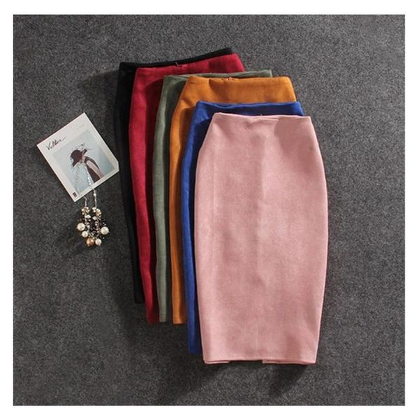 skirts women's casual solid color slim-type faux suede high-waisted split bodycon midi pencil stretch skirt, Black
skirts women's casual solid color slim-type faux suede high-waisted split bodycon midi pencil stretch skirt, Black