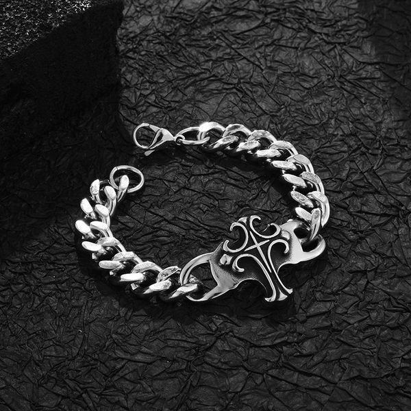 link, chain fashion men's cross titanium steel bracelet europe and america punk hip hop stainless wholesale, Black
link, chain fashion men's cross titanium steel bracelet europe and america punk hip hop stainless wholesale, Black