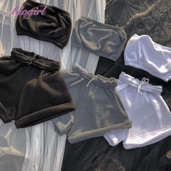 fitness summer set sporty womens tracksuits two piece causal solid strapless tank joggers shorts suit outfit tracksuit matching, Gray
fitness summer set sporty womens tracksuits two piece causal solid strapless tank joggers shorts suit outfit tracksuit matching, Gray