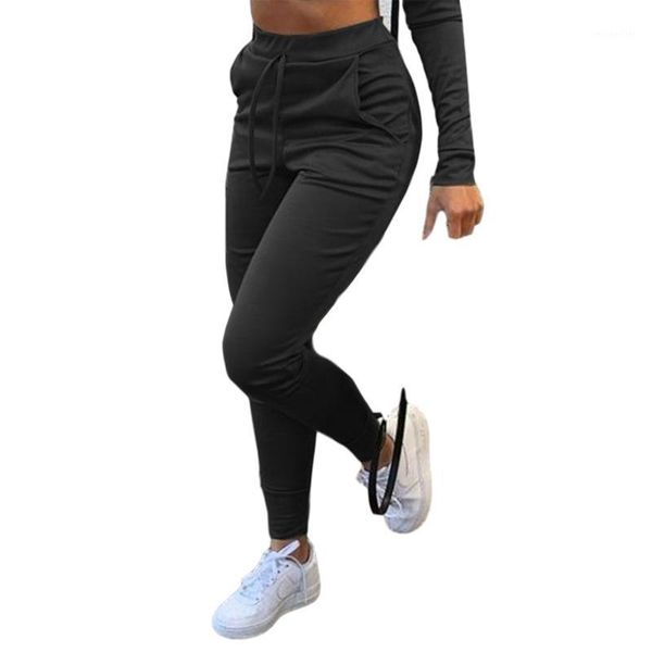 women jogger pants casual solid color sport pants, elastic waist ankle cuff tight sweatpants with pocket women's & capris, Black;white
women jogger pants casual solid color sport pants, elastic waist ankle cuff tight sweatpants with pocket women's & capris, Black;white