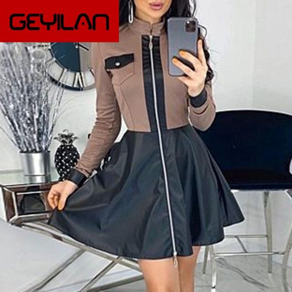casual dresses elegant a-line women's office dress stand collar zipper high street short autumn 2021, Black;gray
casual dresses elegant a-line women's office dress stand collar zipper high street short autumn 2021, Black;gray