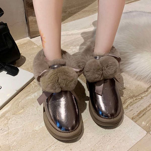 snow boots anti slip mirror waterproof fur integrated warm winter shoes women's plush thickening, Black
snow boots anti slip mirror waterproof fur integrated warm winter shoes women's plush thickening, Black