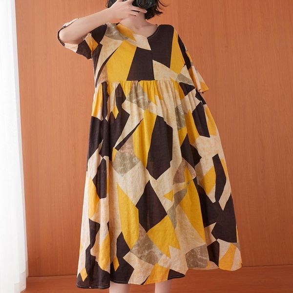 oversized women cotton linen loose casual dress new arrival summer vintage style v-neck print female long dresses s3611 210412, Black;gray
oversized women cotton linen loose casual dress new arrival summer vintage style v-neck print female long dresses s3611 210412, Black;gray