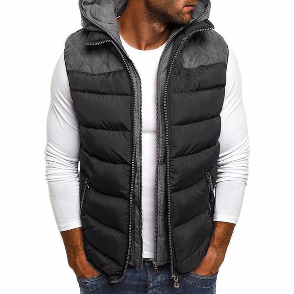 men's down & parkas fashion color matching men with cotton jacket, vest and waistcoat hooded saddle, Black
men's down & parkas fashion color matching men with cotton jacket, vest and waistcoat hooded saddle, Black