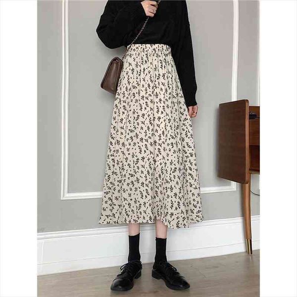 women chiffon floral skirt style stretch high waist floral skirt casual all-match white chiffon a-line long, Black
women chiffon floral skirt style stretch high waist floral skirt casual all-match white chiffon a-line long, Black