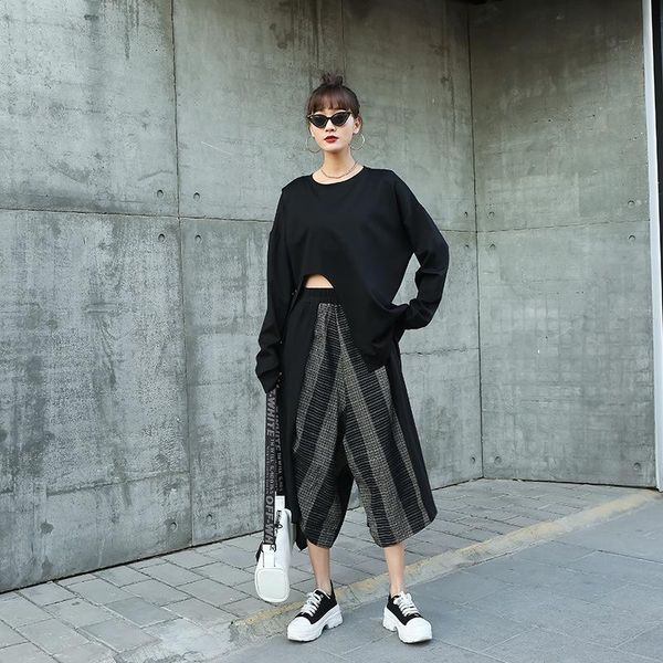 women's t-shirt superaen 2021 spring design irregular solid o neck full woman tshirts, White
women's t-shirt superaen 2021 spring design irregular solid o neck full woman tshirts, White