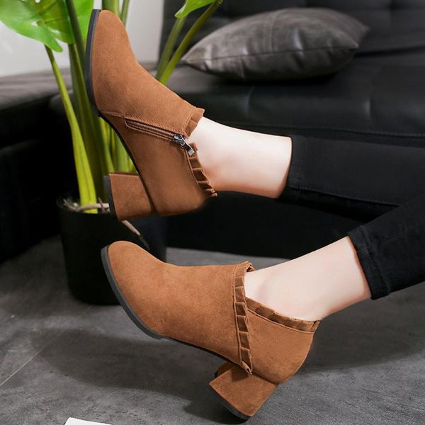 boots vintage womens suede ankle round toe short booties solid black brown shoes woman winter for ladies botas mujer
boots vintage womens suede ankle round toe short booties solid black brown shoes woman winter for ladies botas mujer