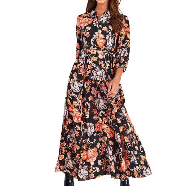 casual dresses vintage floral print maxi dress women shirt collar three quarter sleeve bohemian long, Black;gray
casual dresses vintage floral print maxi dress women shirt collar three quarter sleeve bohemian long, Black;gray