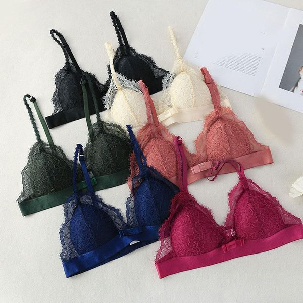 bras women seamless underwear deep v girls thin french style bralette lace wireless triangle cup lingerie soft, Red;black
bras women seamless underwear deep v girls thin french style bralette lace wireless triangle cup lingerie soft, Red;black
